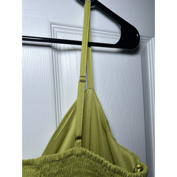 Sincerely Jules Women’s Bodice Style Thin Strap Runched Back Dress Green Size M - Picture 4 of 8